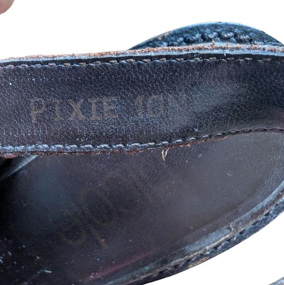 Nicole Pixie Fisherman Leather Sandals Vintage Block Heels Slingbacks Sz 10 - Picture 10 of 10